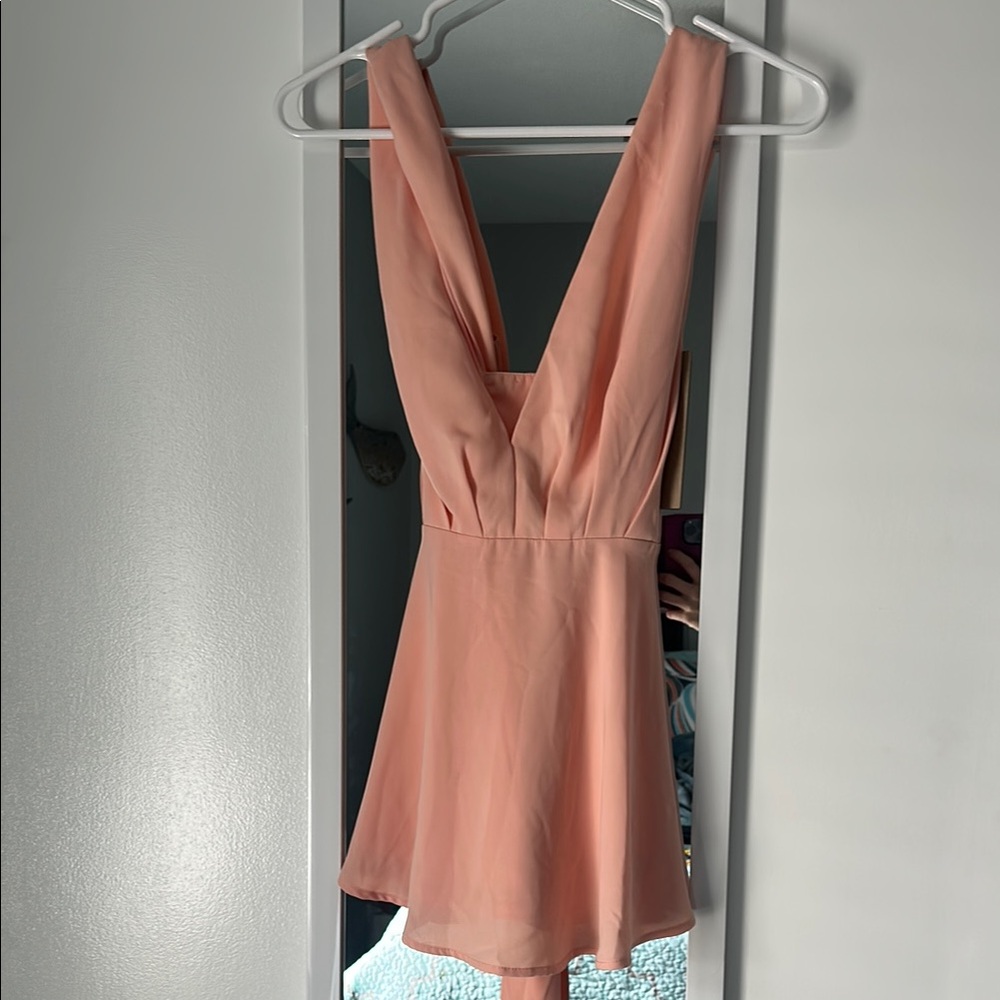 DO+BE Pink Ruched Sleeveless Plunge Top